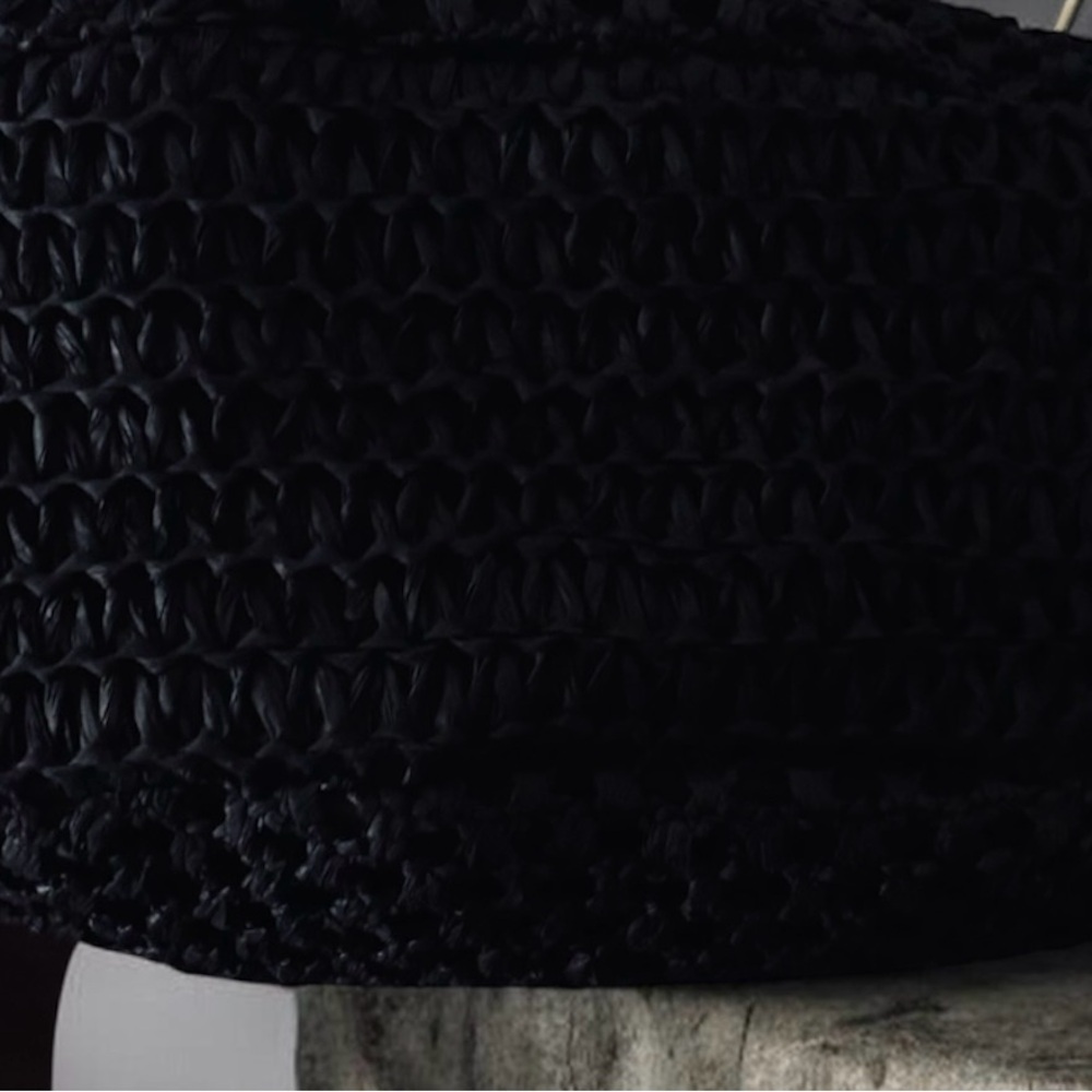 Universal Thread Chic Black Straw Half Moon Shoul… - image 4